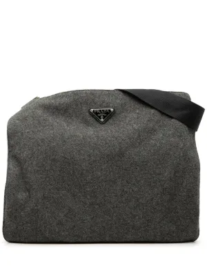 Prada Pre-Owned 2013-2025 スポーツライン ウール ショルダーバッグ