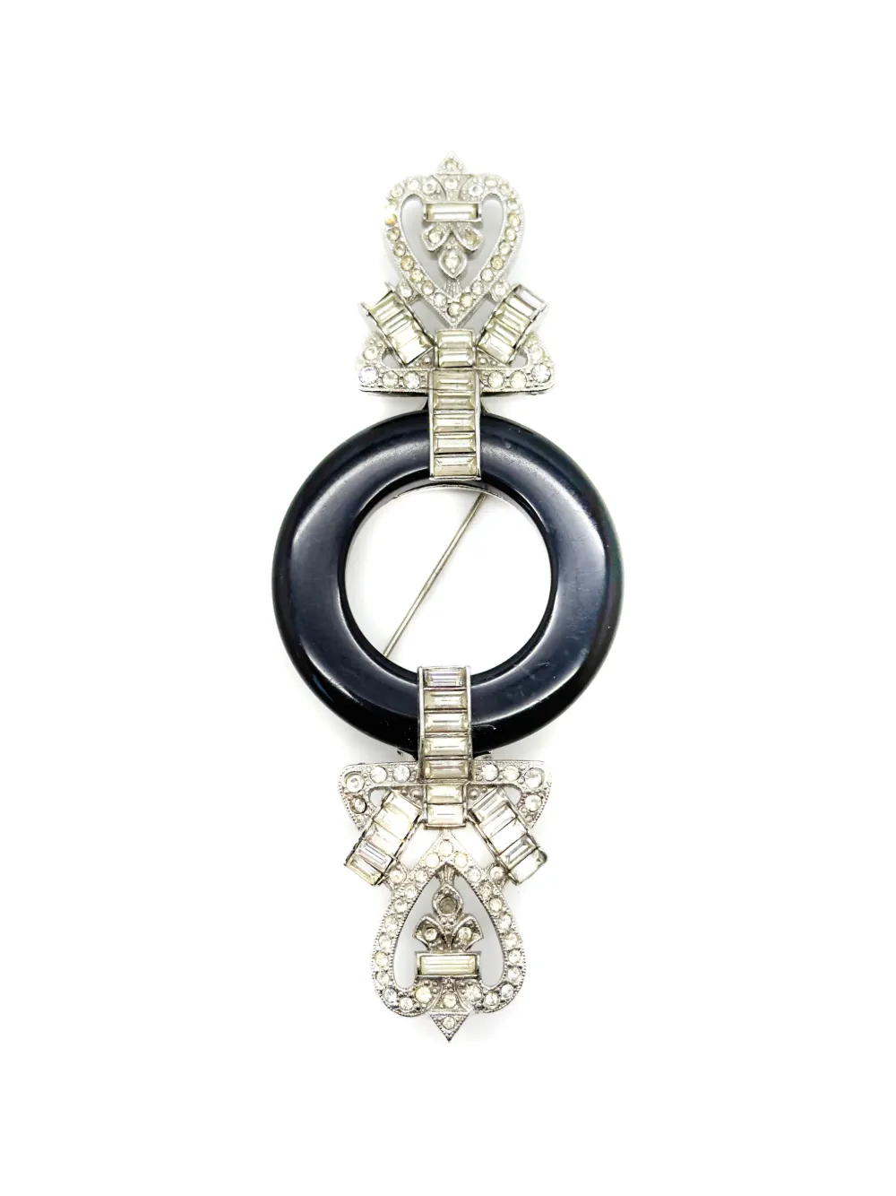 Jennifer Gibson Jewellery Spilla Kenneth Jay Lane Deco anni '70 - Argento