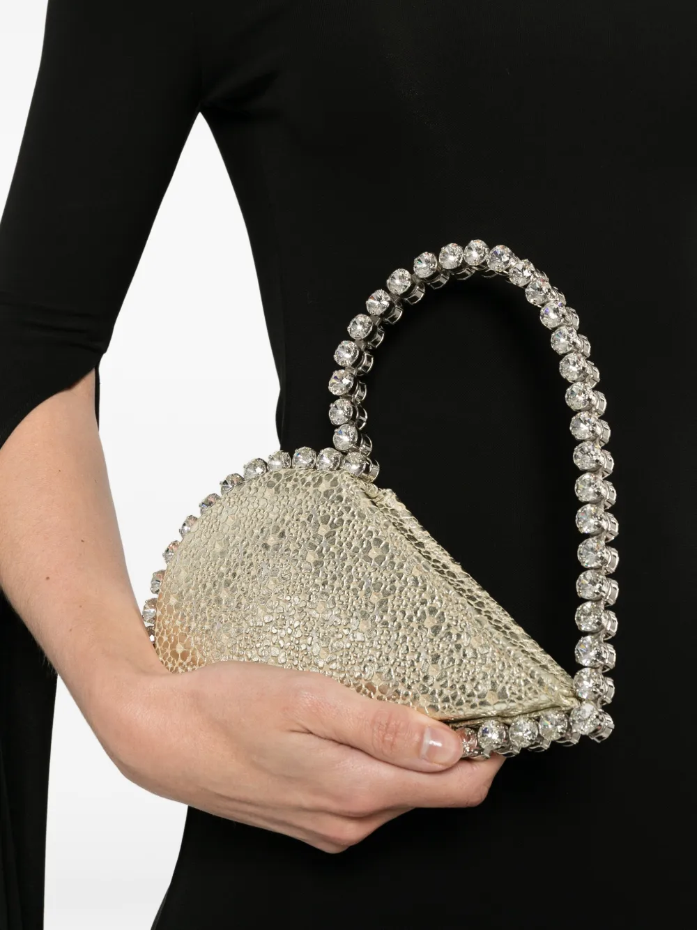  L'alingi Love Rhinestone Embellished Clutch Bag - Neutrals 
