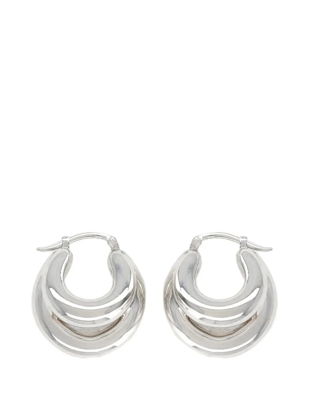 Panconesi Blow Up layered hoop earrings - Argento