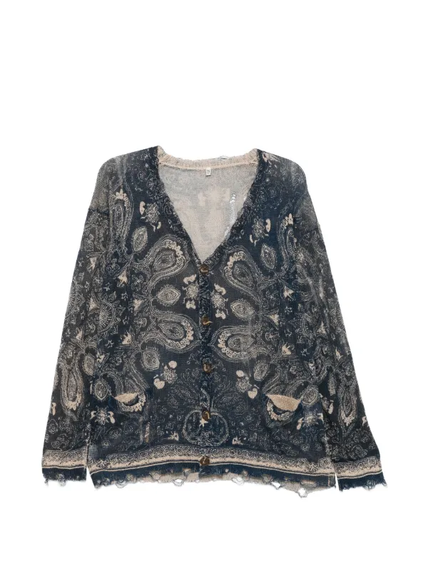R13 Bandana Button Knitwear in Black
