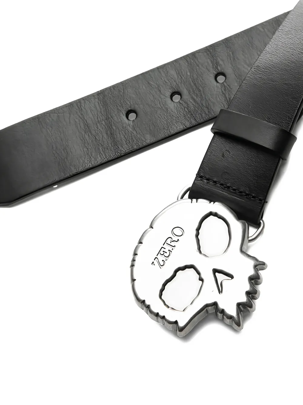  Pleasures Studded Skull Buckle Belt - Black 