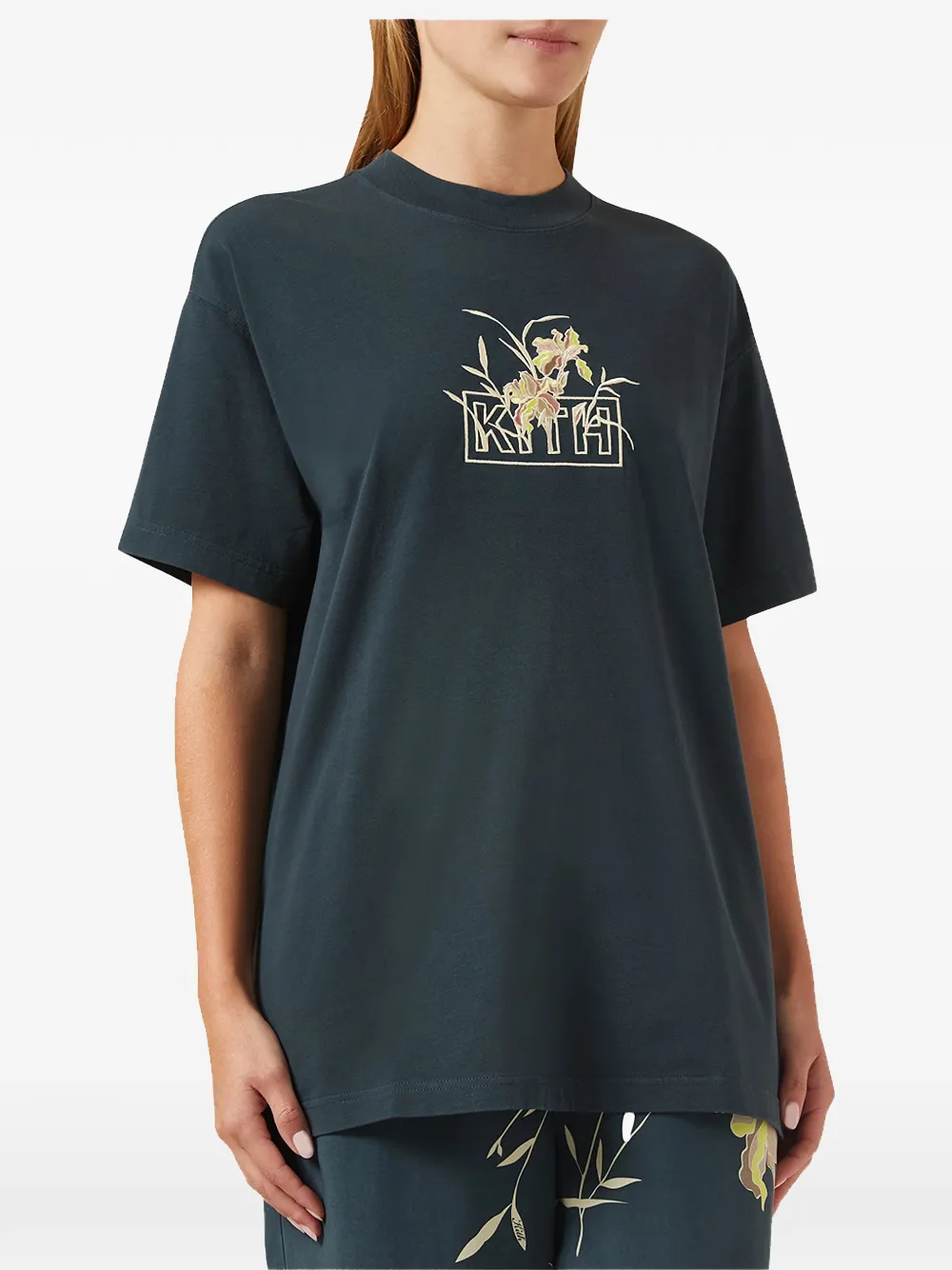 Kith Iris Box-logo T-shirt In Blue