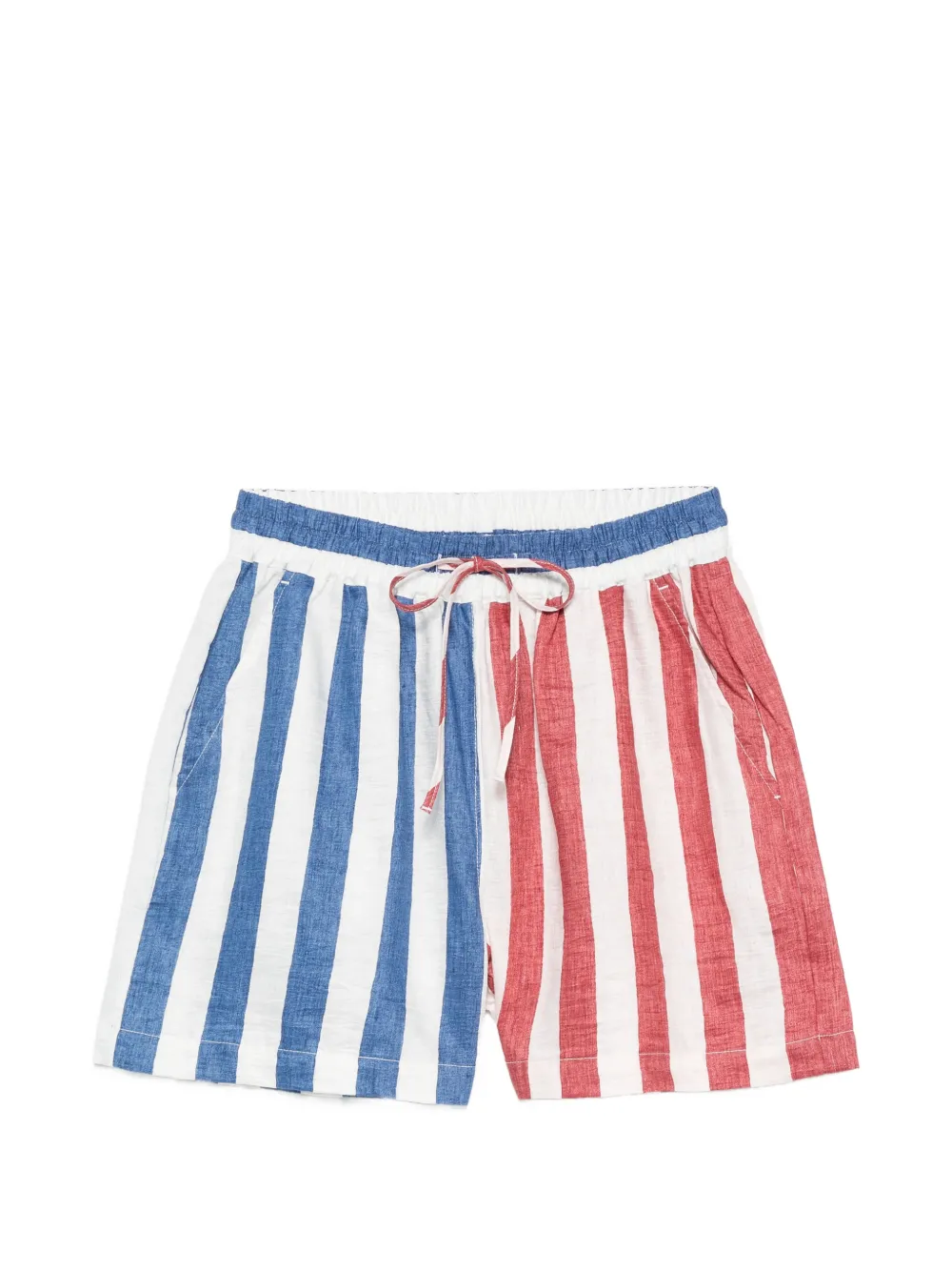SUSANNA BLU striped drawstring shorts - Bianco