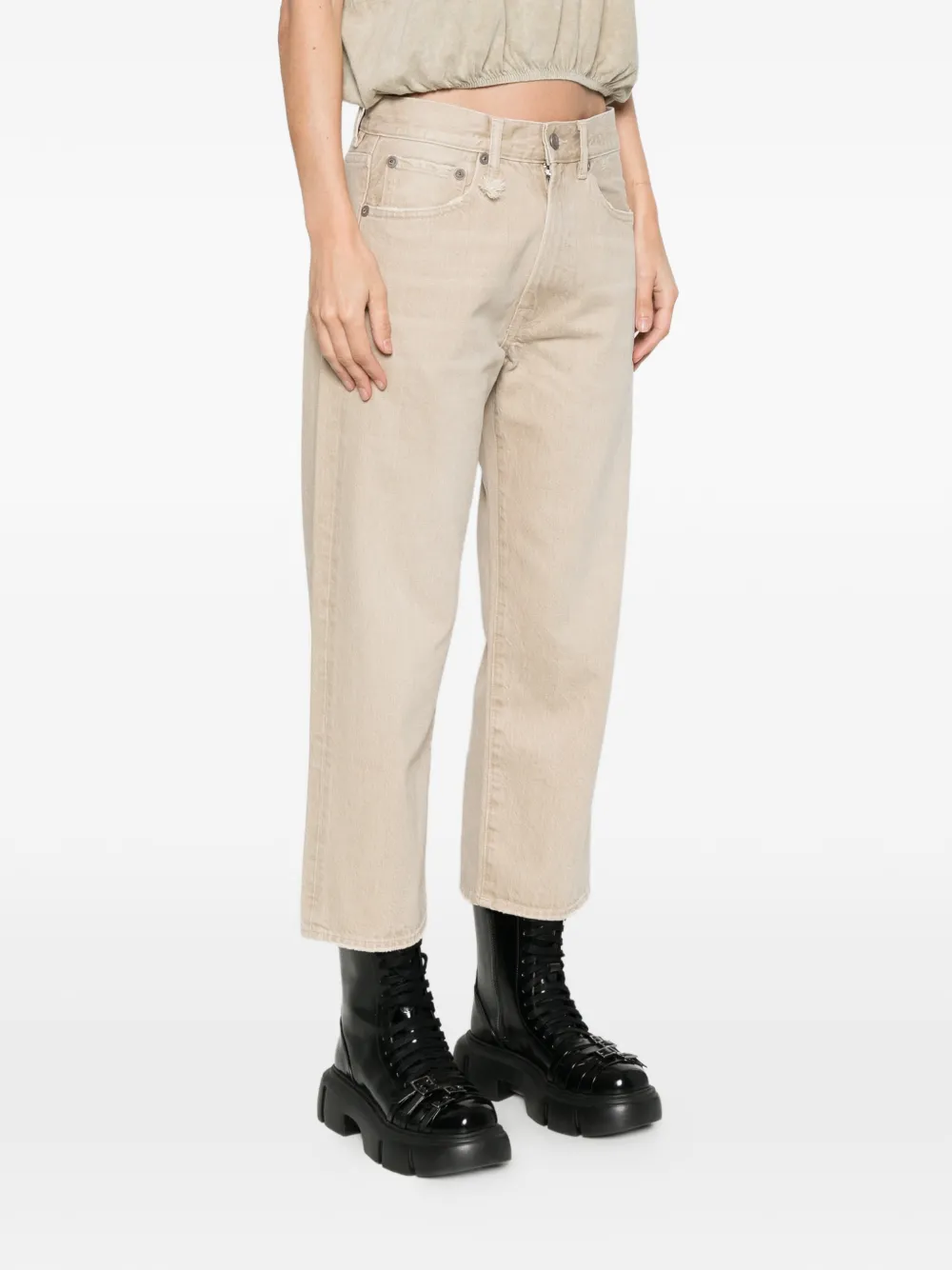 R13 X-FB jeans met franje Beige