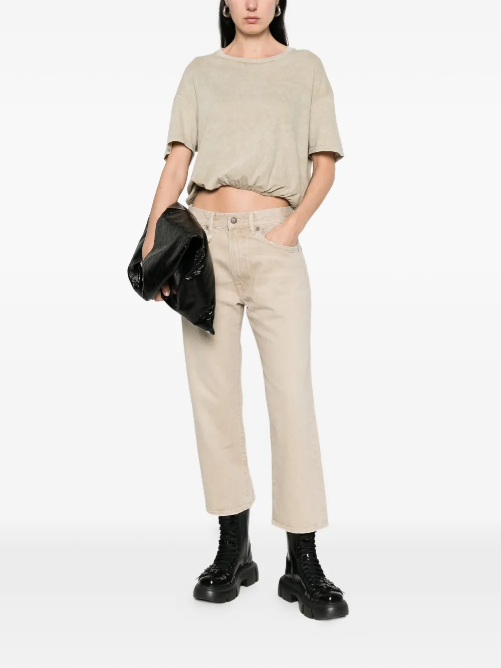 R13 X-FB jeans met franje Beige