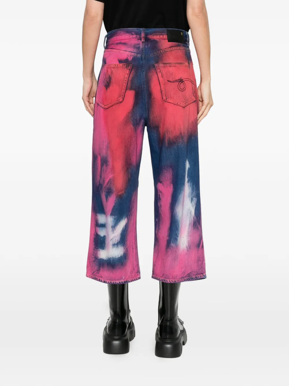 R13 Jeans met tie-dye print Roze