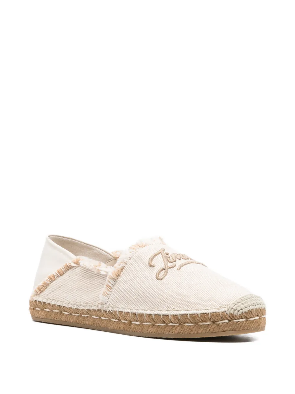Jimmy Choo Espadrilles met borduurwerk en franje Beige