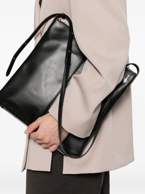 Jil Sander Linea Zip Leather Crossbody Bag | Black | FARFETCH HK