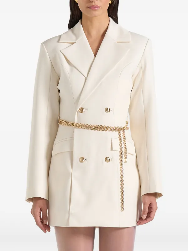gold blazer dress zara Zara Gold Sequin Wrap Blazer Dress M (8-10)