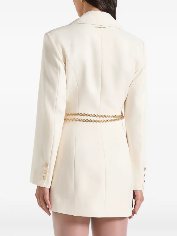 Women's Double Breasted Blazer Dress With Chain - Off White - UK 6 - Zara