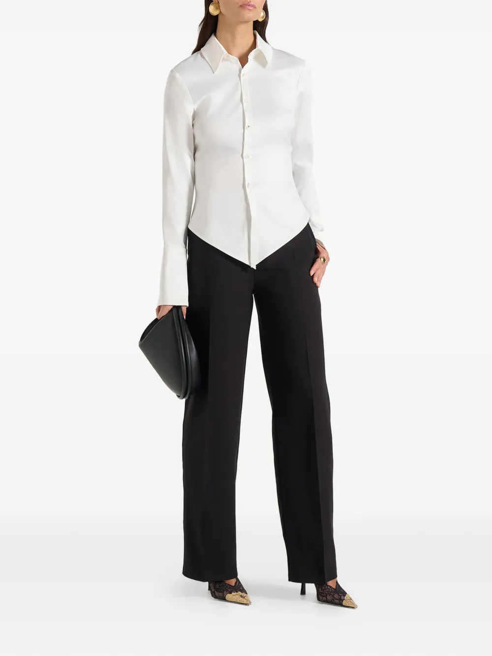 Manière De Voir Sonia getailleerde katoenen blouse Wit