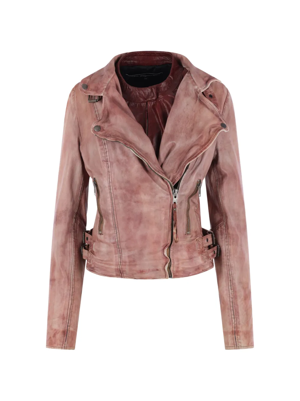 PETRA buckle-detail biker jacket - Rosa