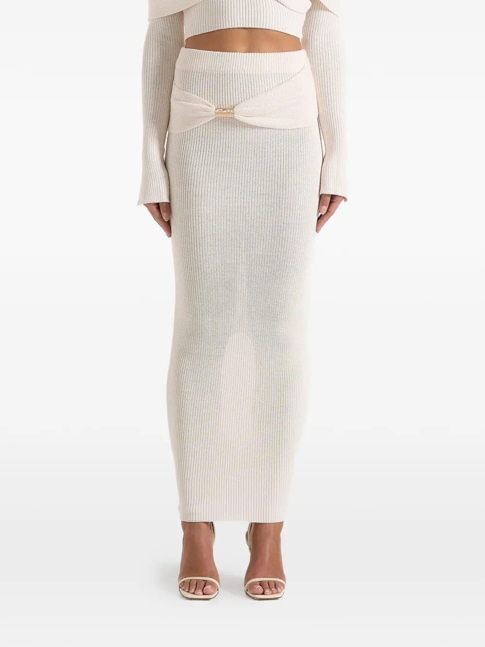 Manière De Voir Amy draped hardware-detail maxi skirt - Toni neutri