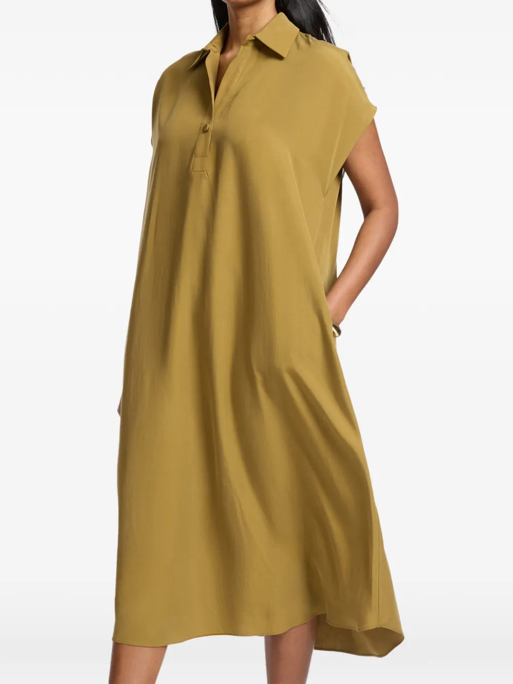  Elena Mirò Vestido Midi Con Botones - Marrón 