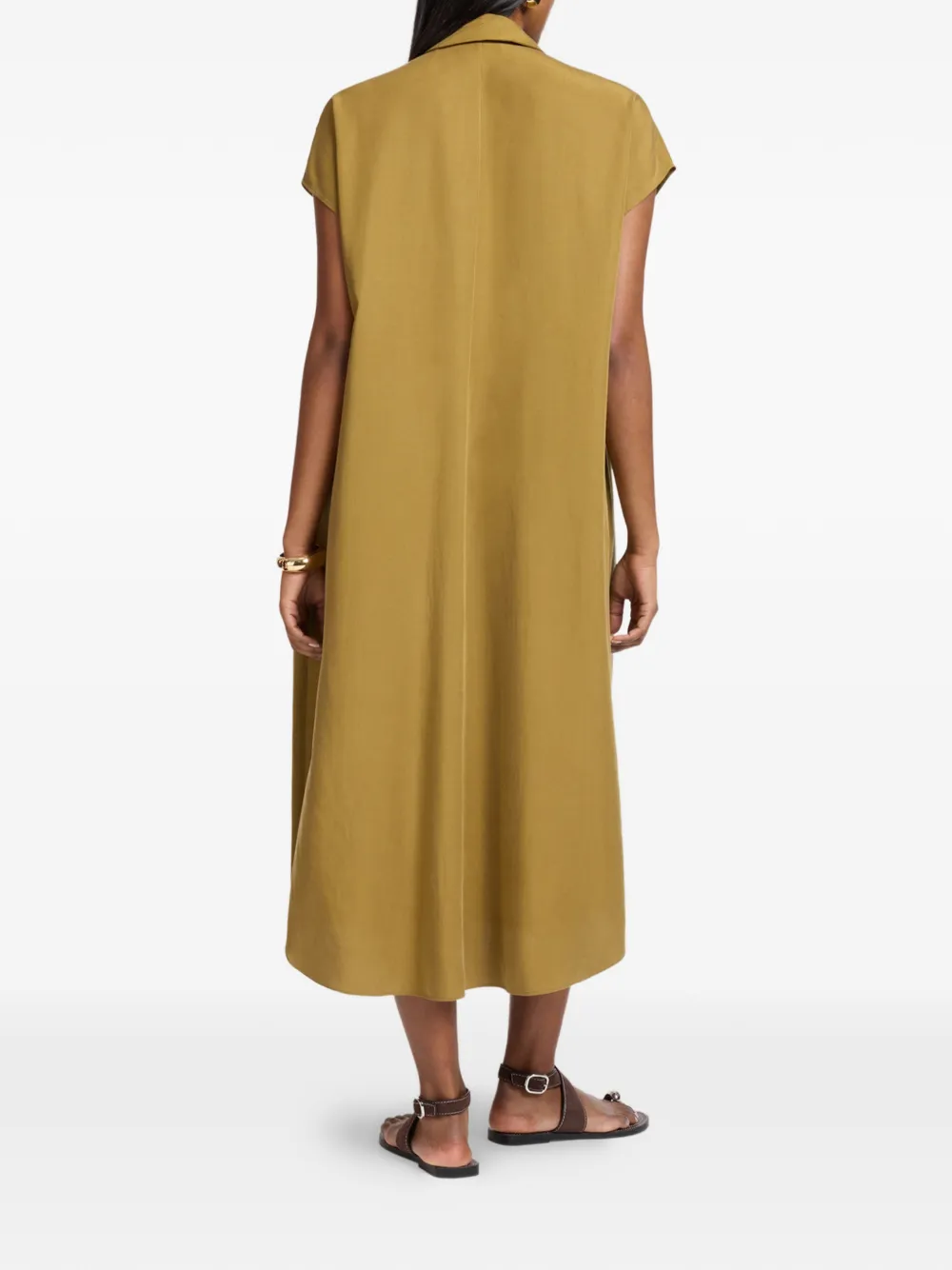  Elena Mirò Vestido Midi Con Botones - Marrón 