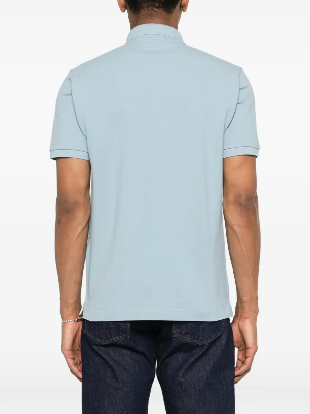 Stone Island Poloshirt met logopatch en knopen Blauw
