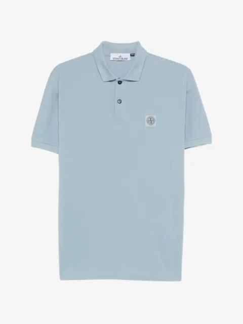 Stone Island playera tipo polo con parche del logo