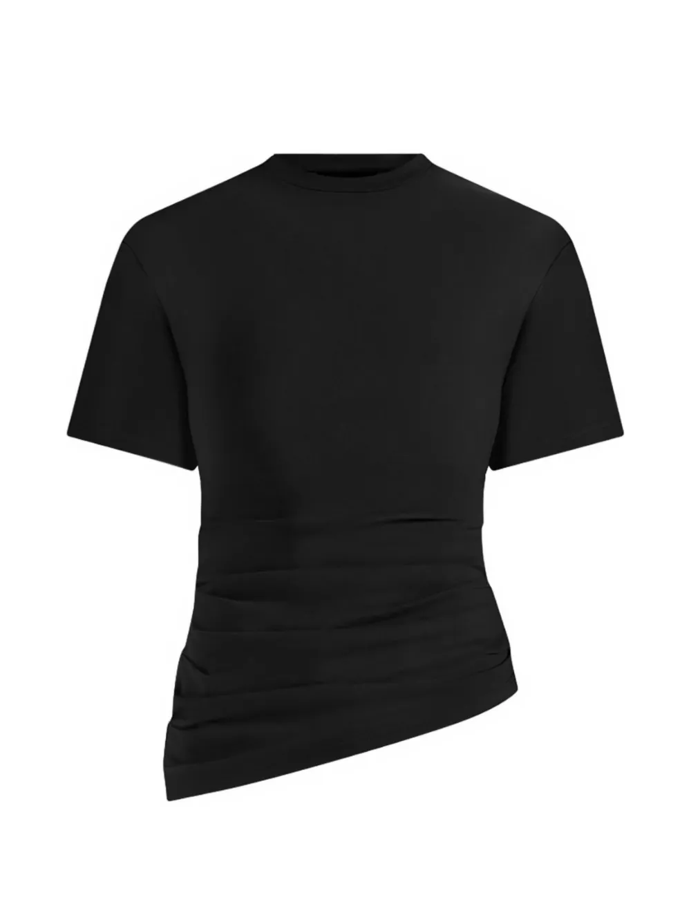 Manière De Voir Pauline ruched asymmetric T-shirt - Nero