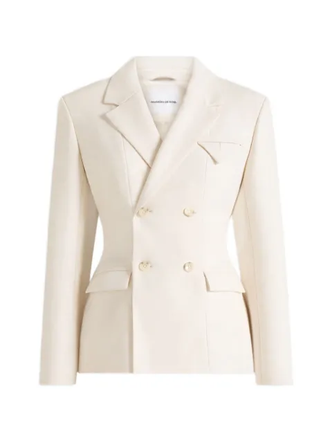 Manière De Voir Maia in off white double-breasted blazer