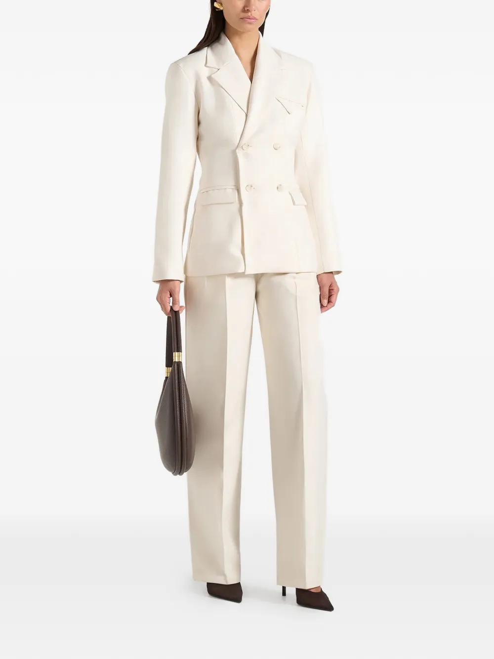 Manière De Voir Maia in gebroken witte blazer met dubbele borst Beige