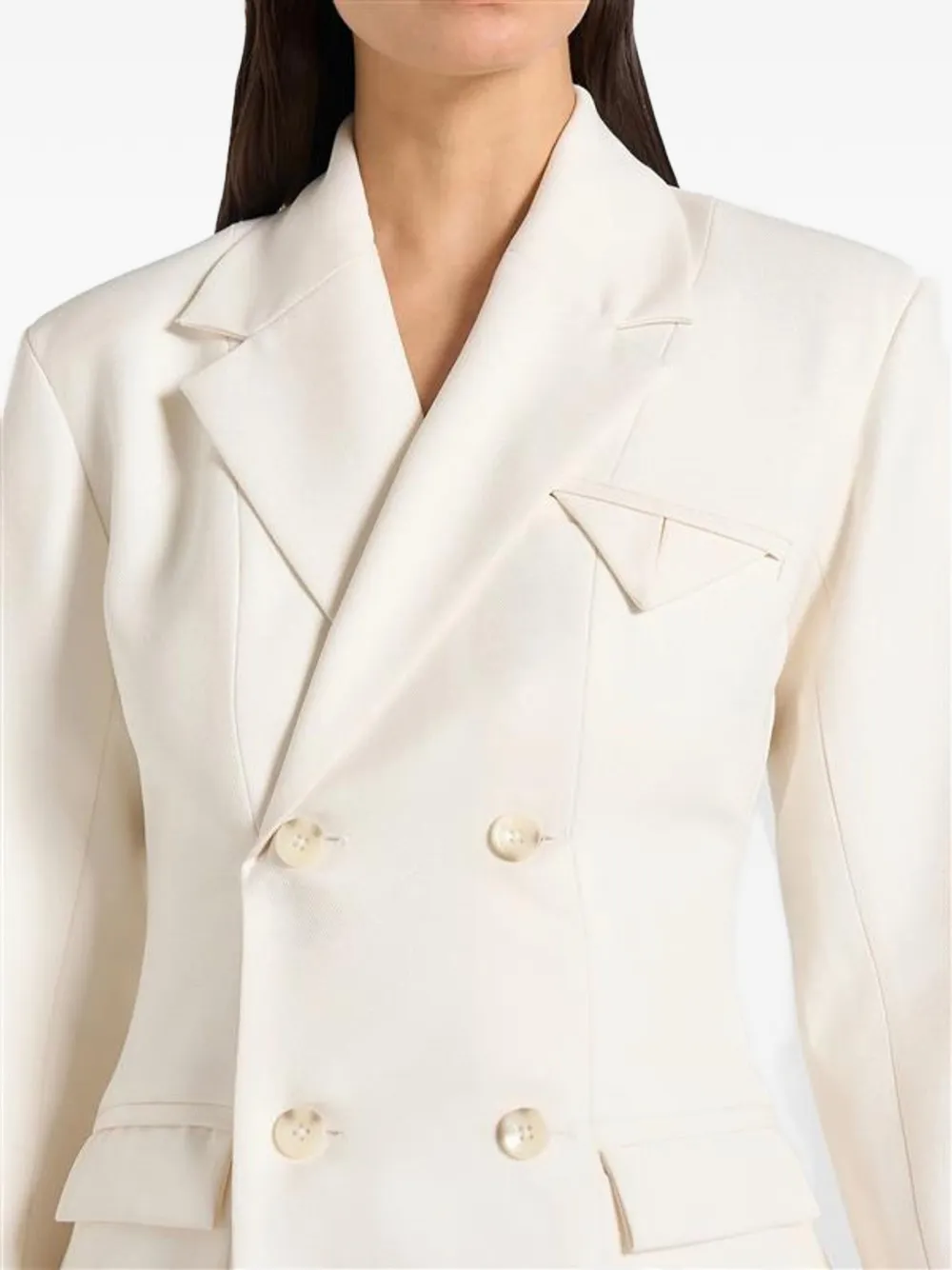 Manière De Voir Maia in gebroken witte blazer met dubbele borst Beige