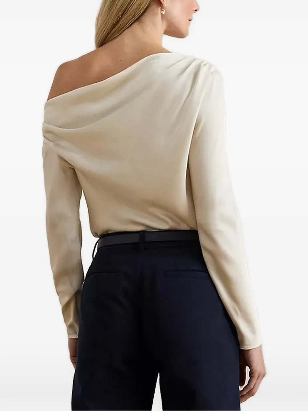 Lauren Ralph Lauren Draped Long-sleeve Blouse - Neutrals 