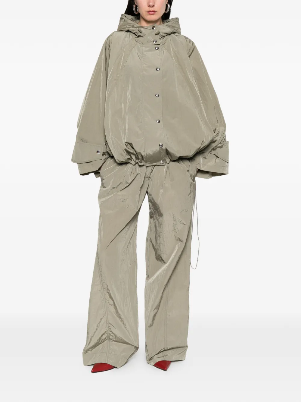  Iro Wanni Pleat Belt Trousers - Green 