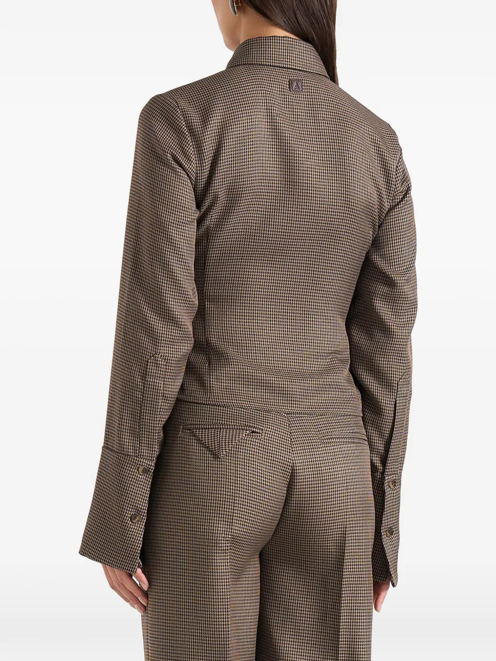 Manière De Voir Sonia blouse met pied-de-poule print Bruin