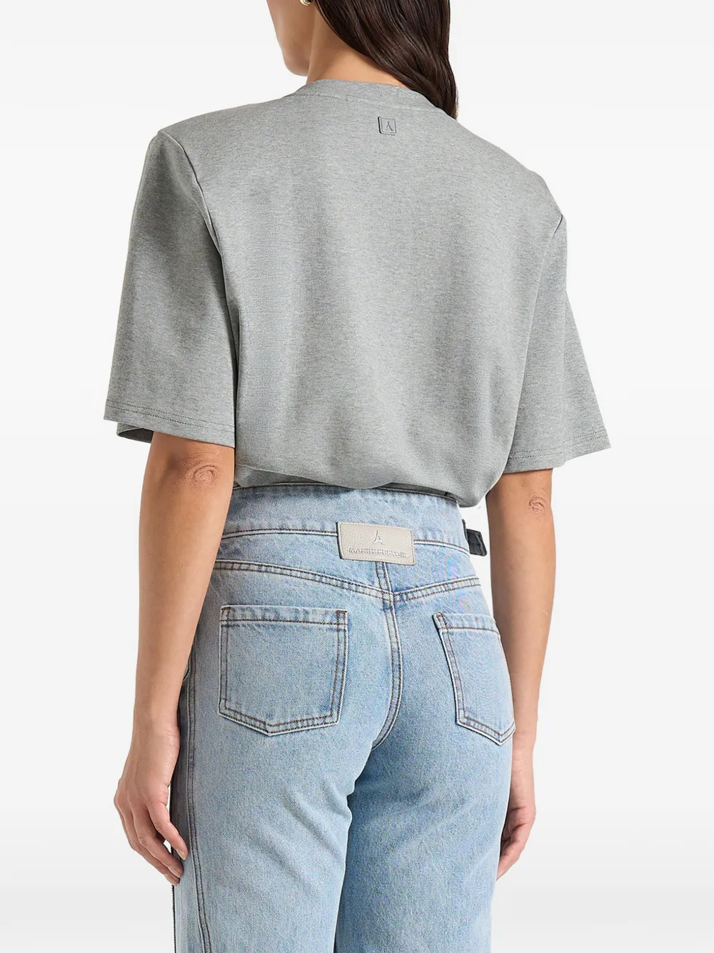  Manière De Voir Mia Wide-shoulder T-shirt - Grey 