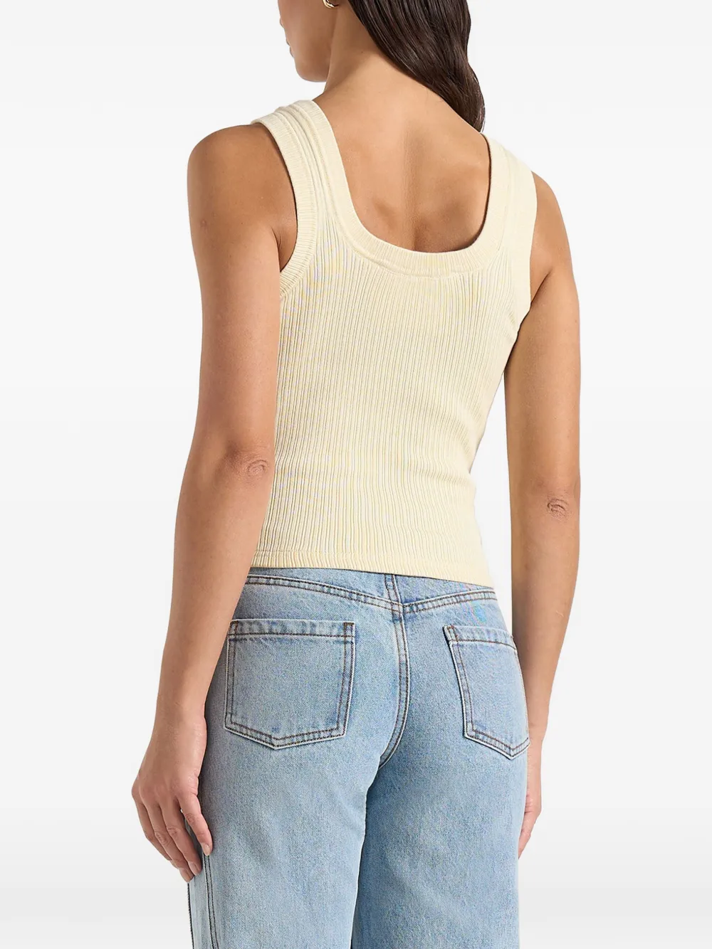  Manière De Voir Liane Ribbed Scoop-neck Tank Top - Neutrals 