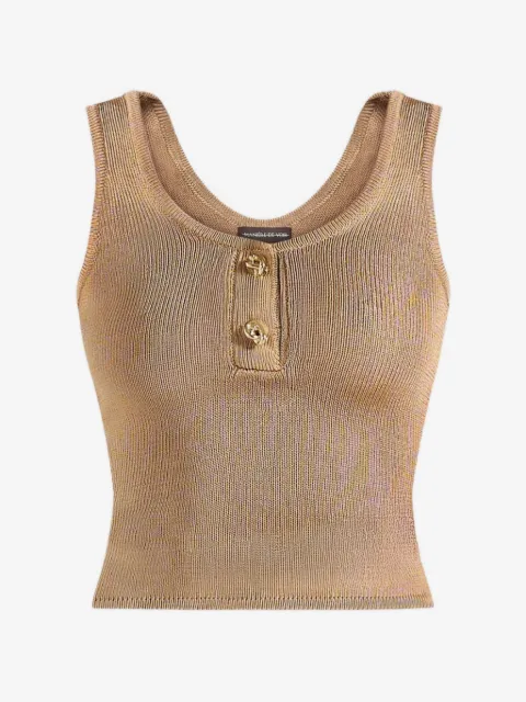 Manière De Voir Pippa pointelle knitted vest with knot button