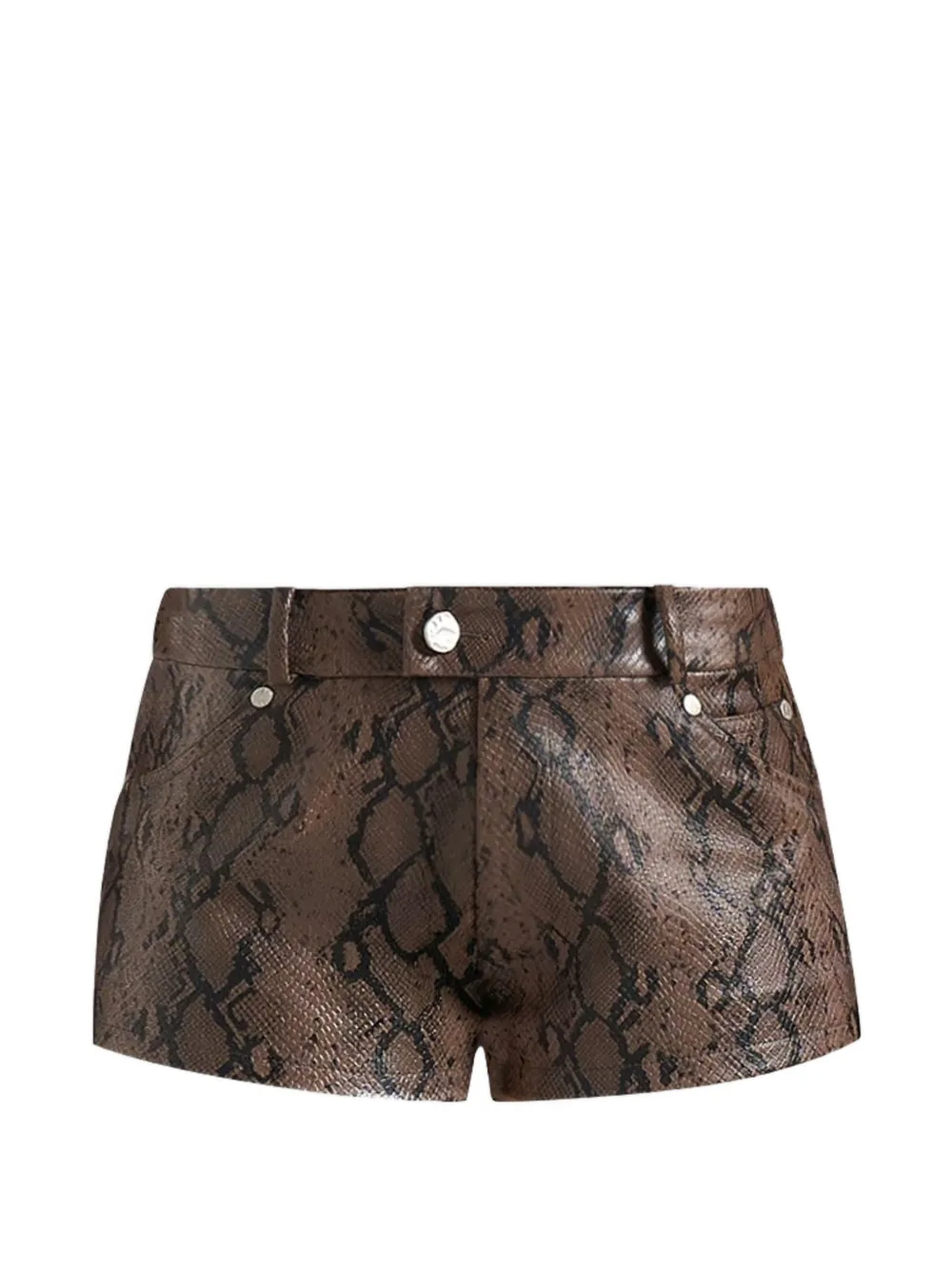 Manière De Voir Samia python-effect mini shorts - Brown