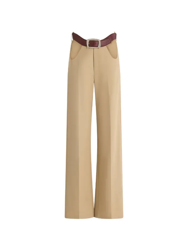 Jean Paul Gaultier Open Front Curves Trousers in Neutrals