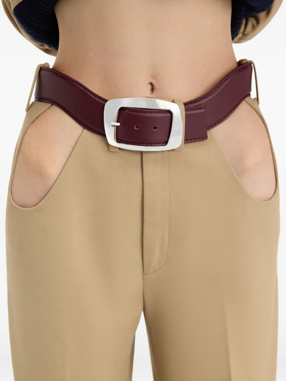 Jean Paul Gaultier Broek met open voorkant Beige