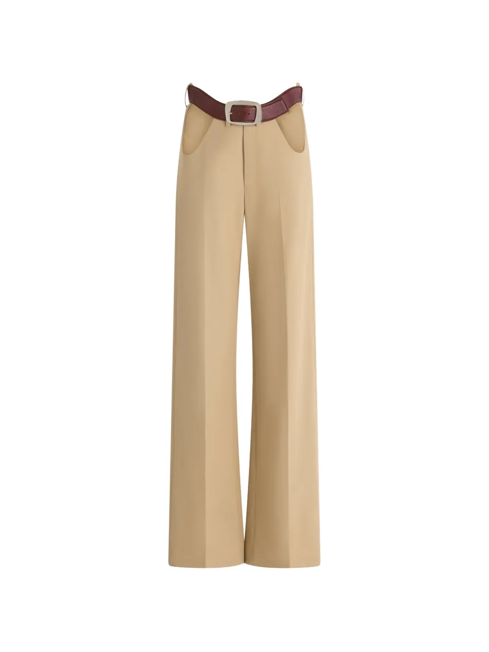 Jean Paul Gaultier Broek met open voorkant Beige