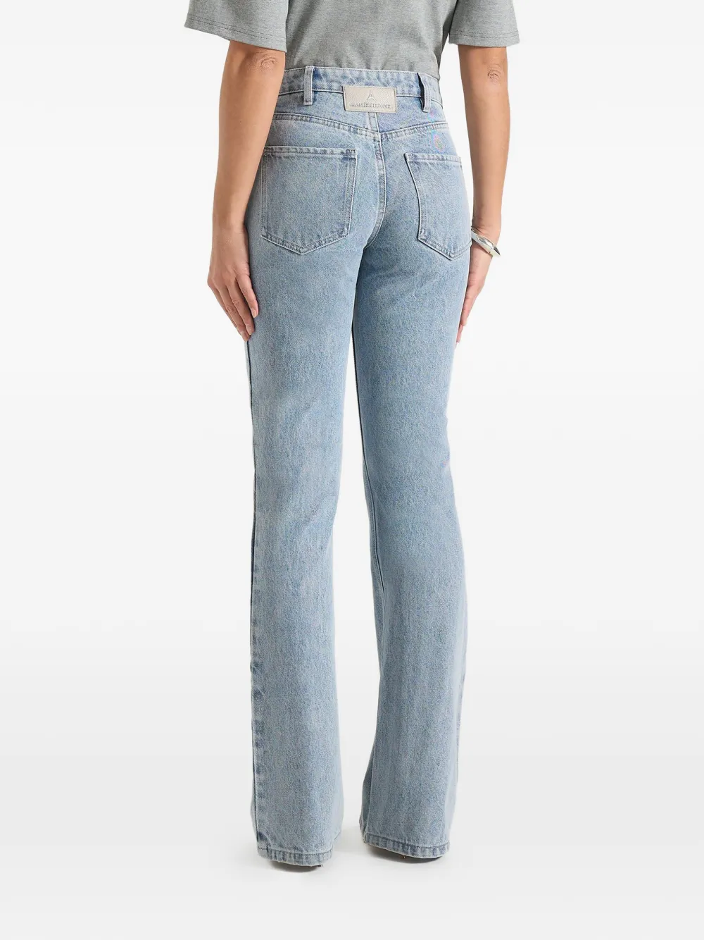 Manière De Voir Abbie Flared Contrast-stitch Jeans - Blue 