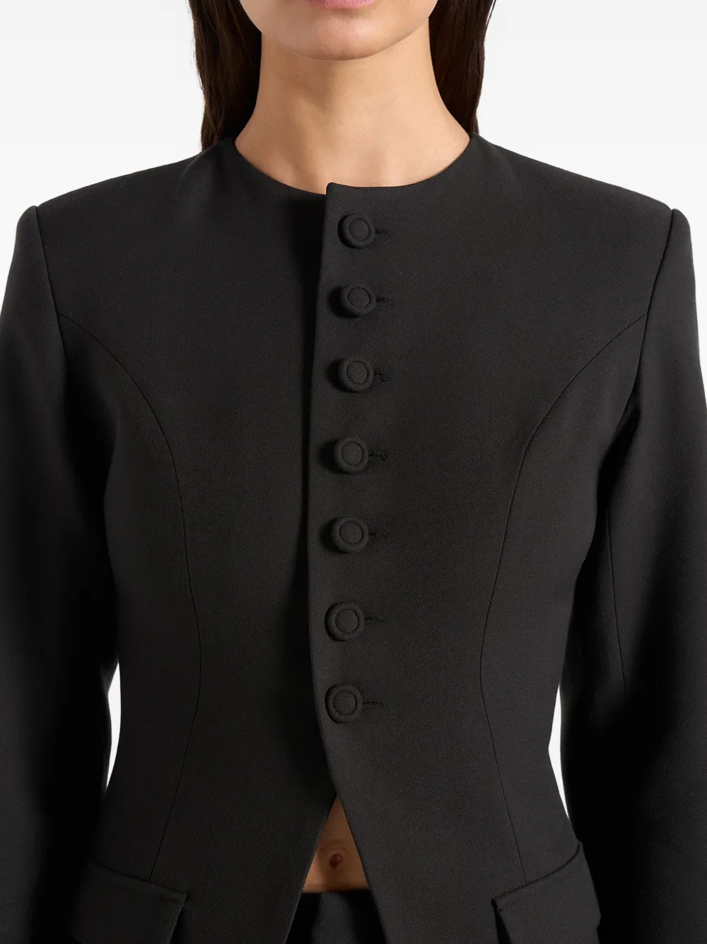 Manière De Voir Harper blazer met afneembare kraag Zwart