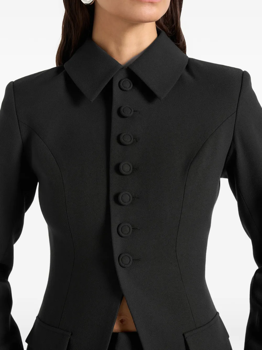 Manière De Voir Harper blazer met afneembare kraag Zwart