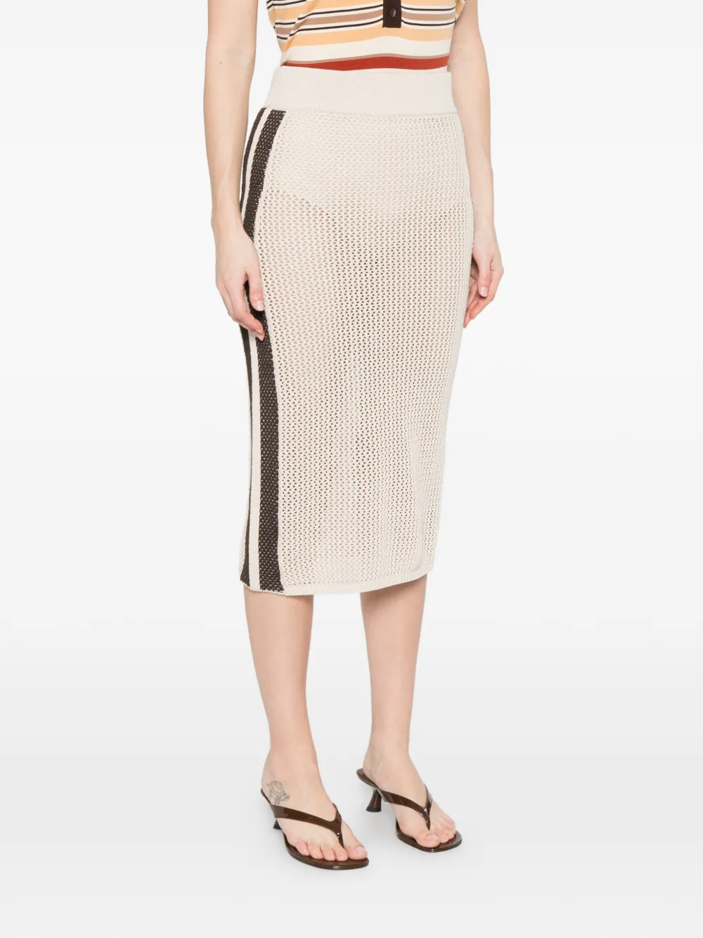 PINKO Gestreepte rok Beige
