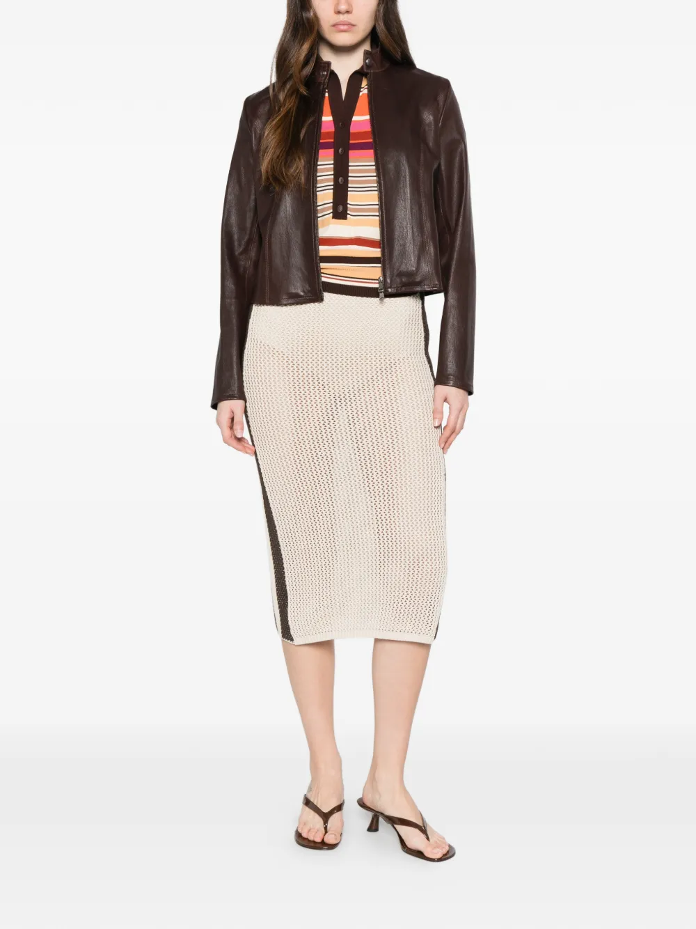 PINKO Gestreepte rok Beige