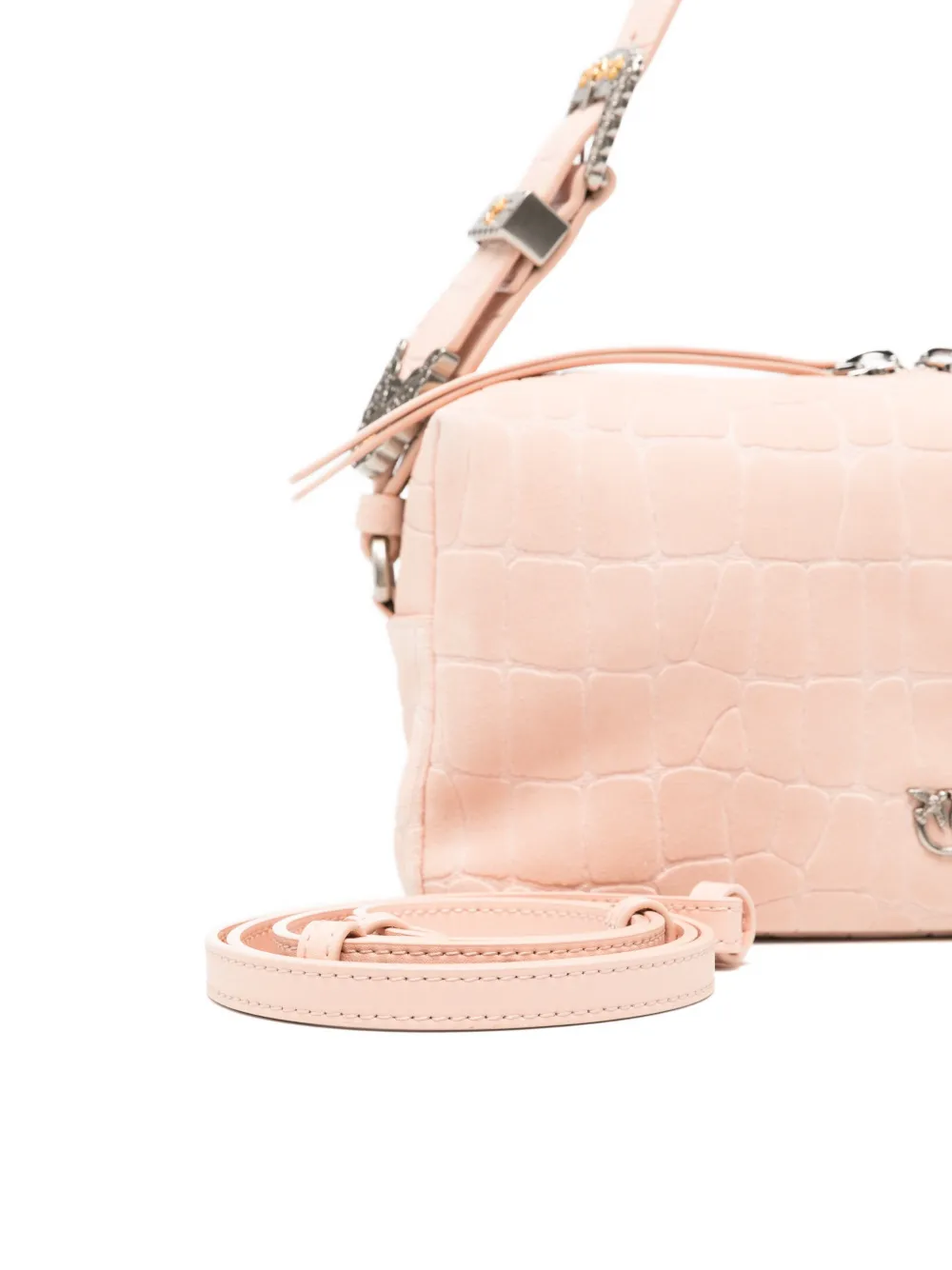 PINKO Leren schoudertas met krokodillen-effect Roze