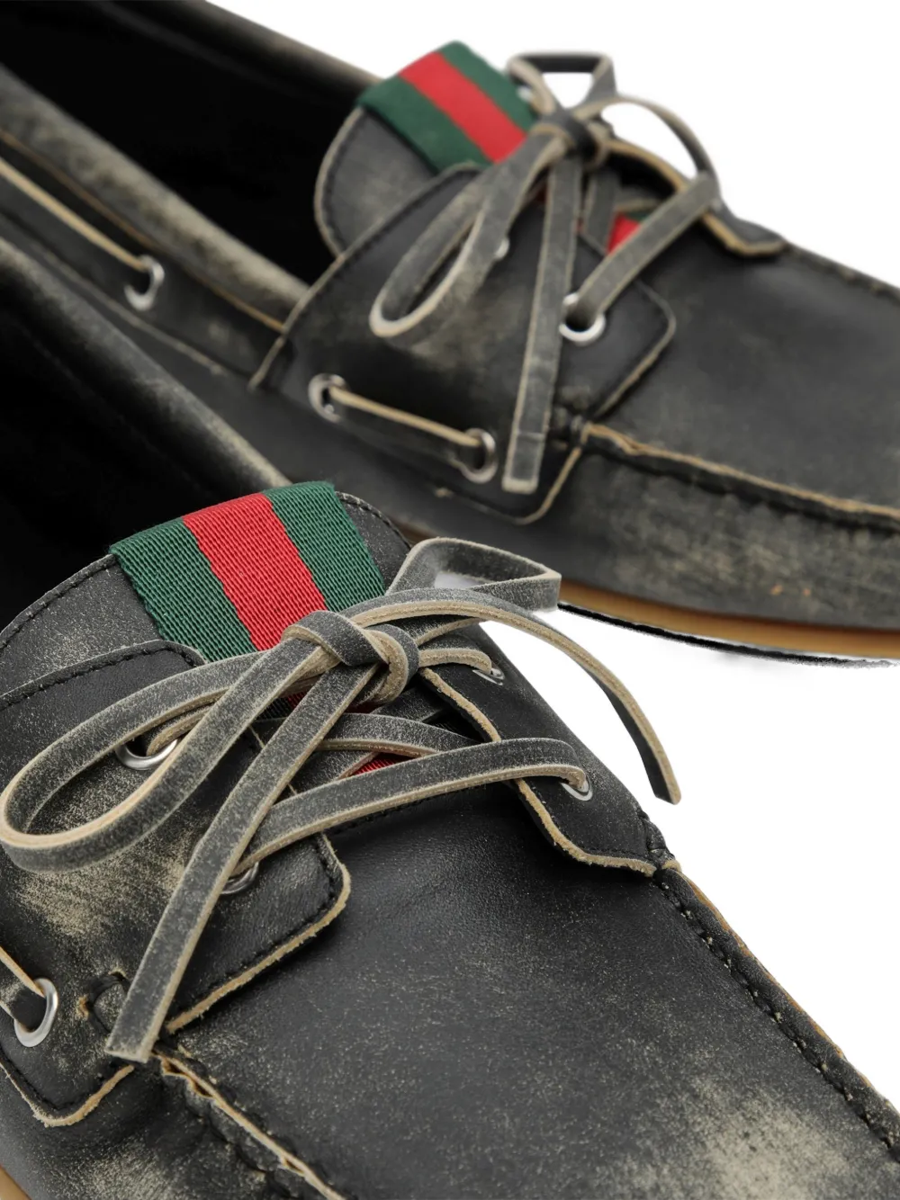 Gucci Gestreepte bootschoenen Zwart