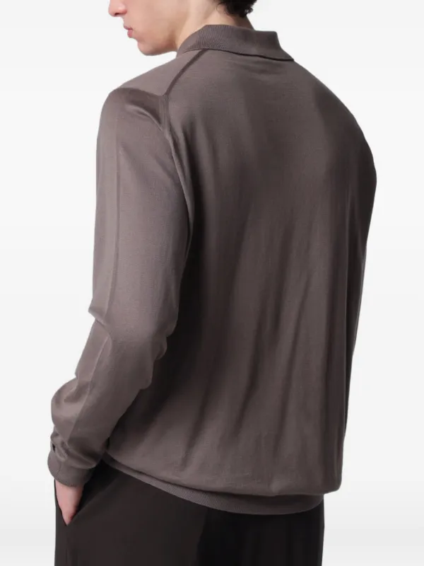 John Smedley Finchley long-sleeve Polo Shirt | Brown | FARFETCH