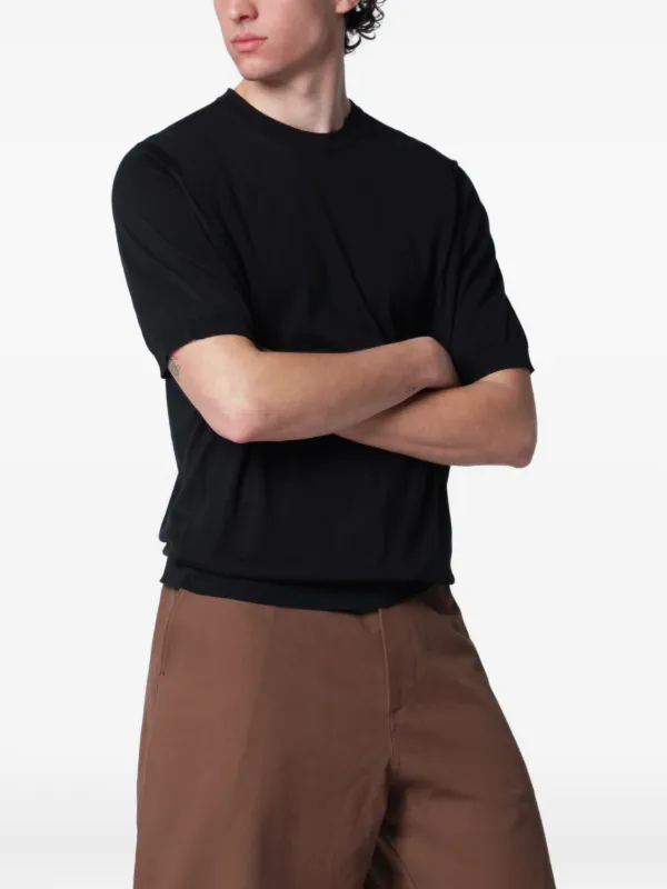 John Smedley クルーネック Tシャツ | ブラック | FARFETCH JP