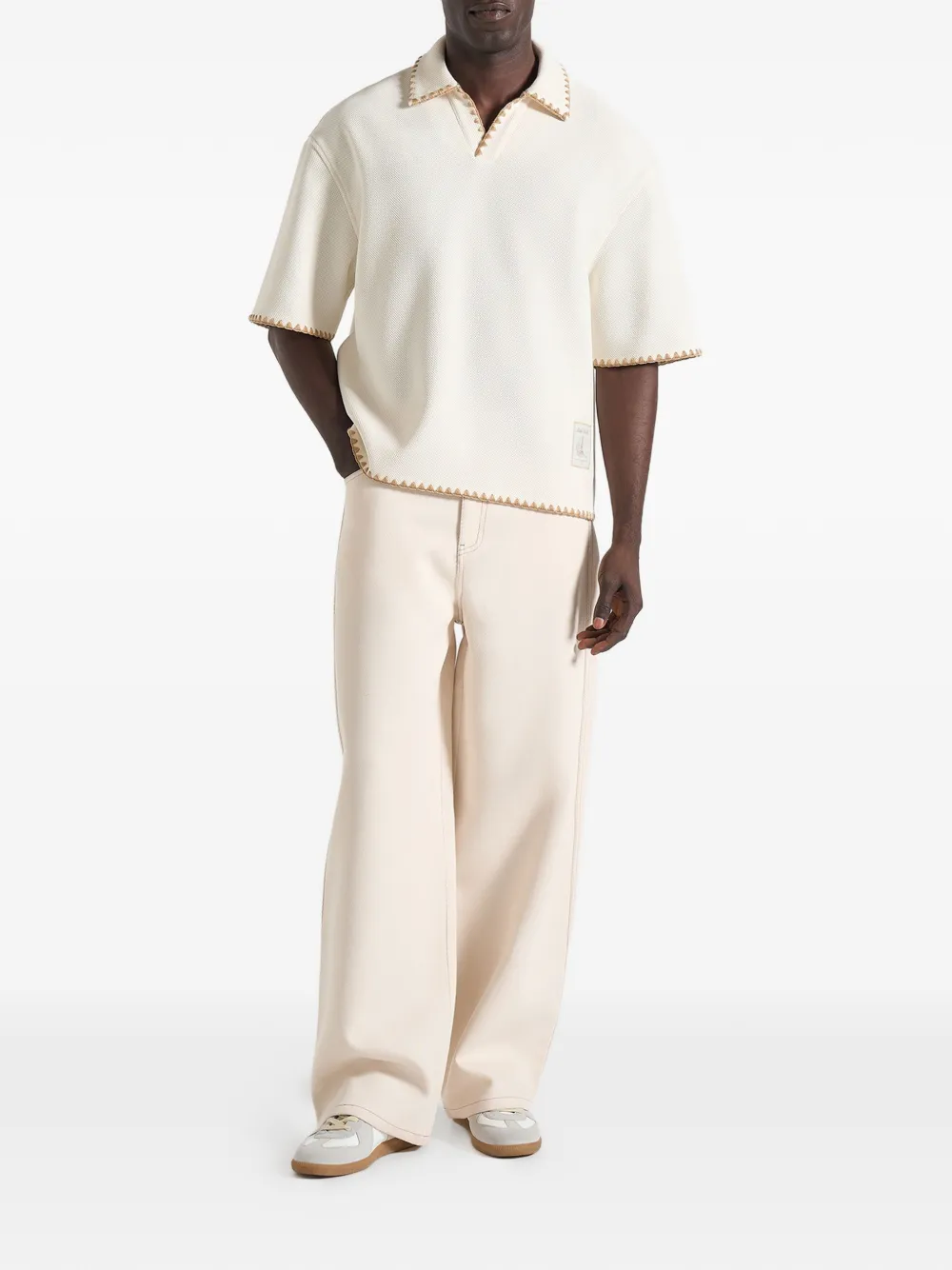  Manière De Voir Lenny Whipstitch T-shirt - Neutrals 