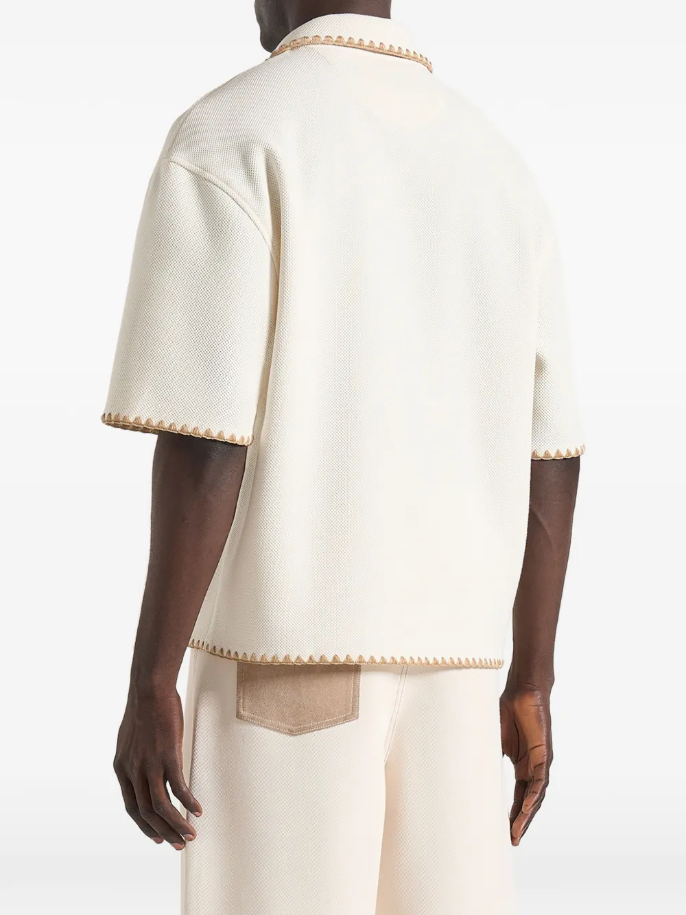  Manière De Voir Lenny Whipstitch T-shirt - Neutrals 