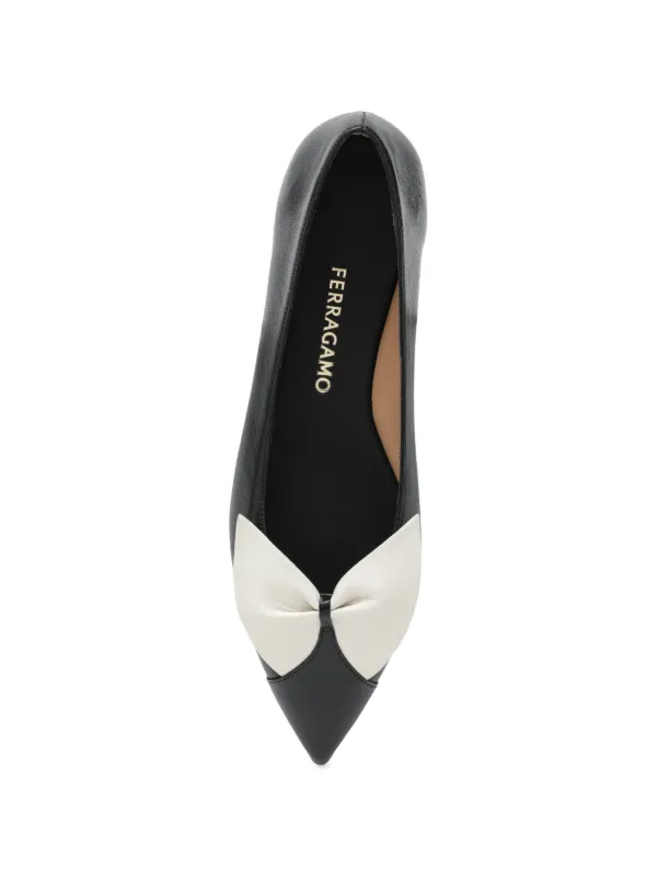 Ferragamo リボンディテール フラットシューズ | ブラック | FARFETCH JP