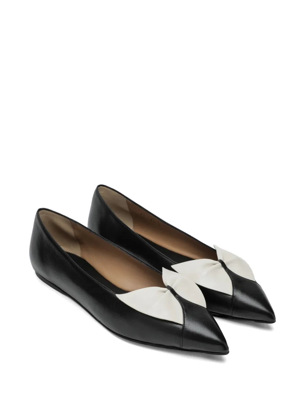 Ferragamo bow-detail pointed-toe ballet flats Zwart