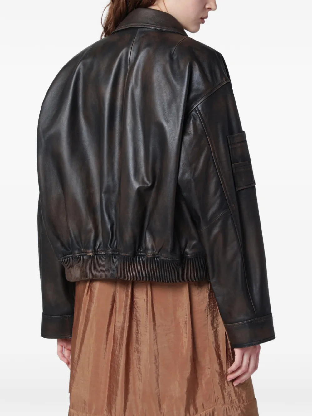  Swd By S.w.o.r.d. Patch Bomber Jacket - Brown 